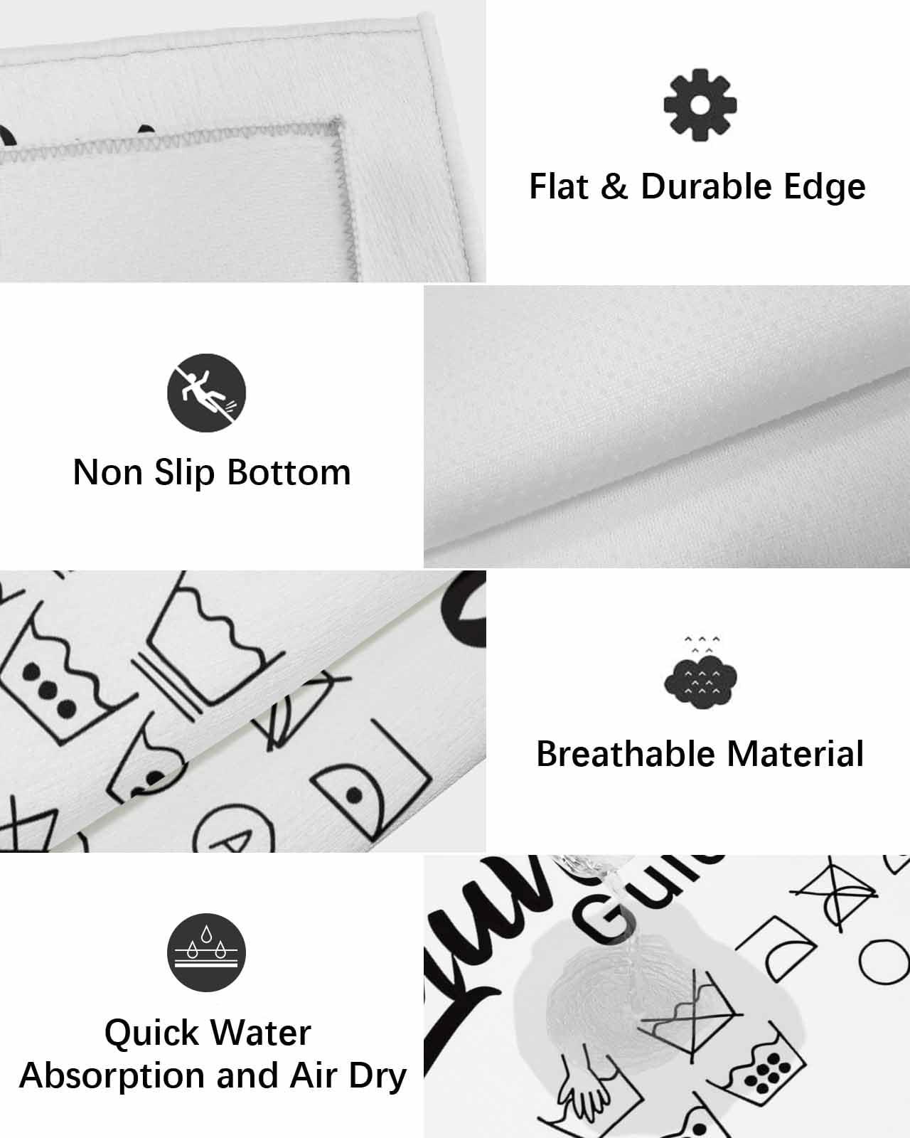 Vandarllin Outdoor Patio Rugs Laundry Room Sign Outdoor Area Rug White Guide Non-Slip Backyard/Camping RV Rug/Deck/Porch Rug Front Door Floor Mat Carpet,6x9ft,