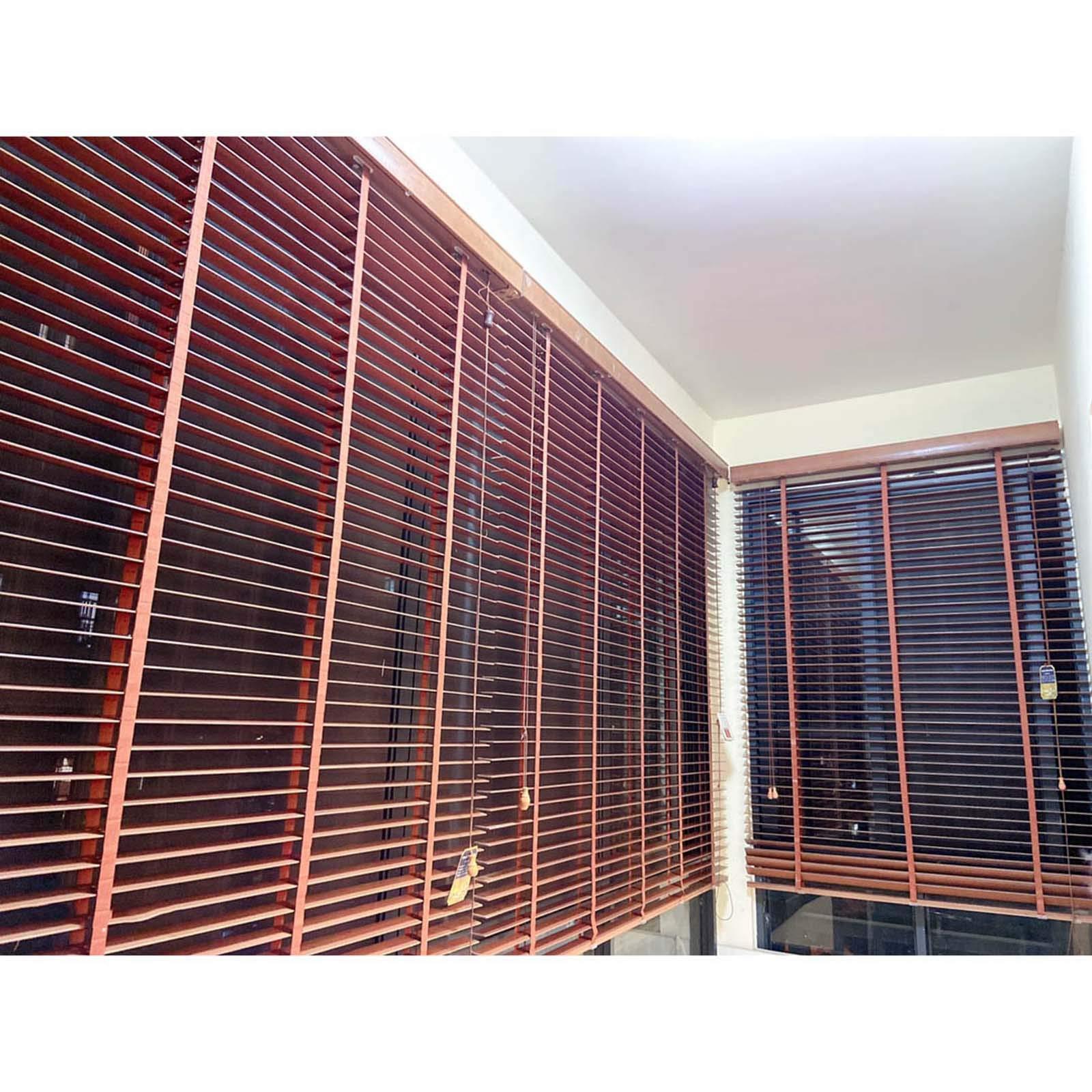 Jolan Window Blinds,Wooden Blinds,Shades for Home,Semi-Blackout,Dark Oak,Faux Wood Blinds,with Lifter.,50x90cm/20x35in