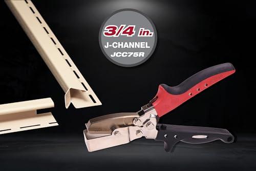 Malco Malco REDLINE J Channel Cutters 1 knockout for drain tabs, downstream notch cutouts and miter trim cuts JCC75R - Ergonomic Handle