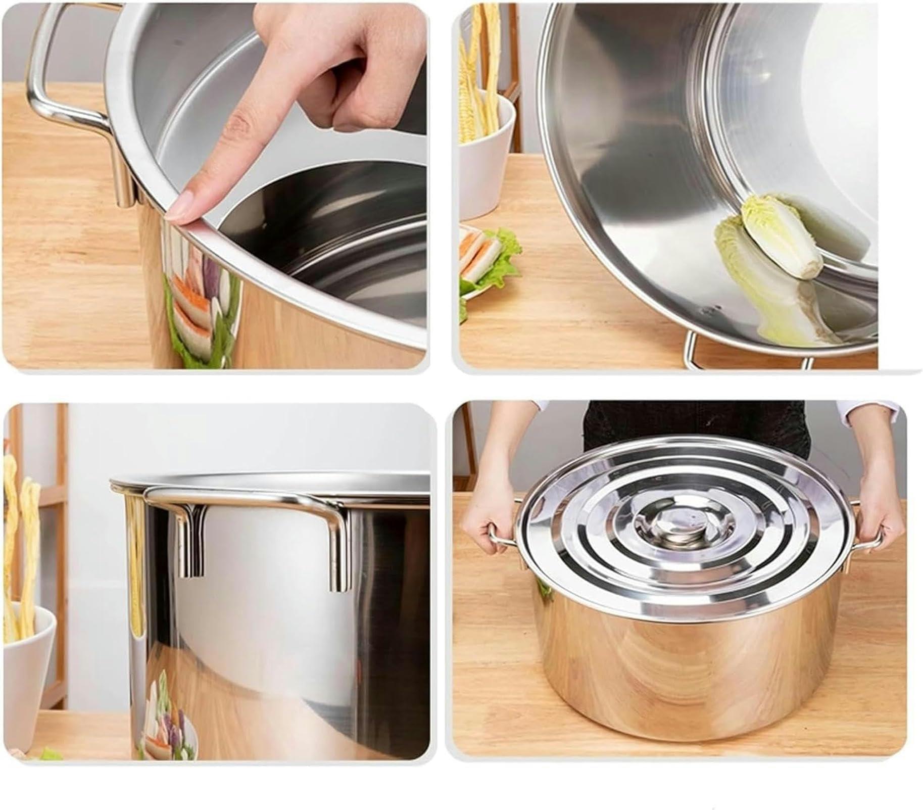 DAOUXIAOSP DAOUXIAOSP Cooking Pots,3/4/5 Holes Pasta Cooker Insert Set, Stainless Steel Multipurpose Nonstick Spaghetti Pot Noodles Cooking Pot with Strainer Basket for Effortless Cleanup Dishwasher Saf Pot (Co