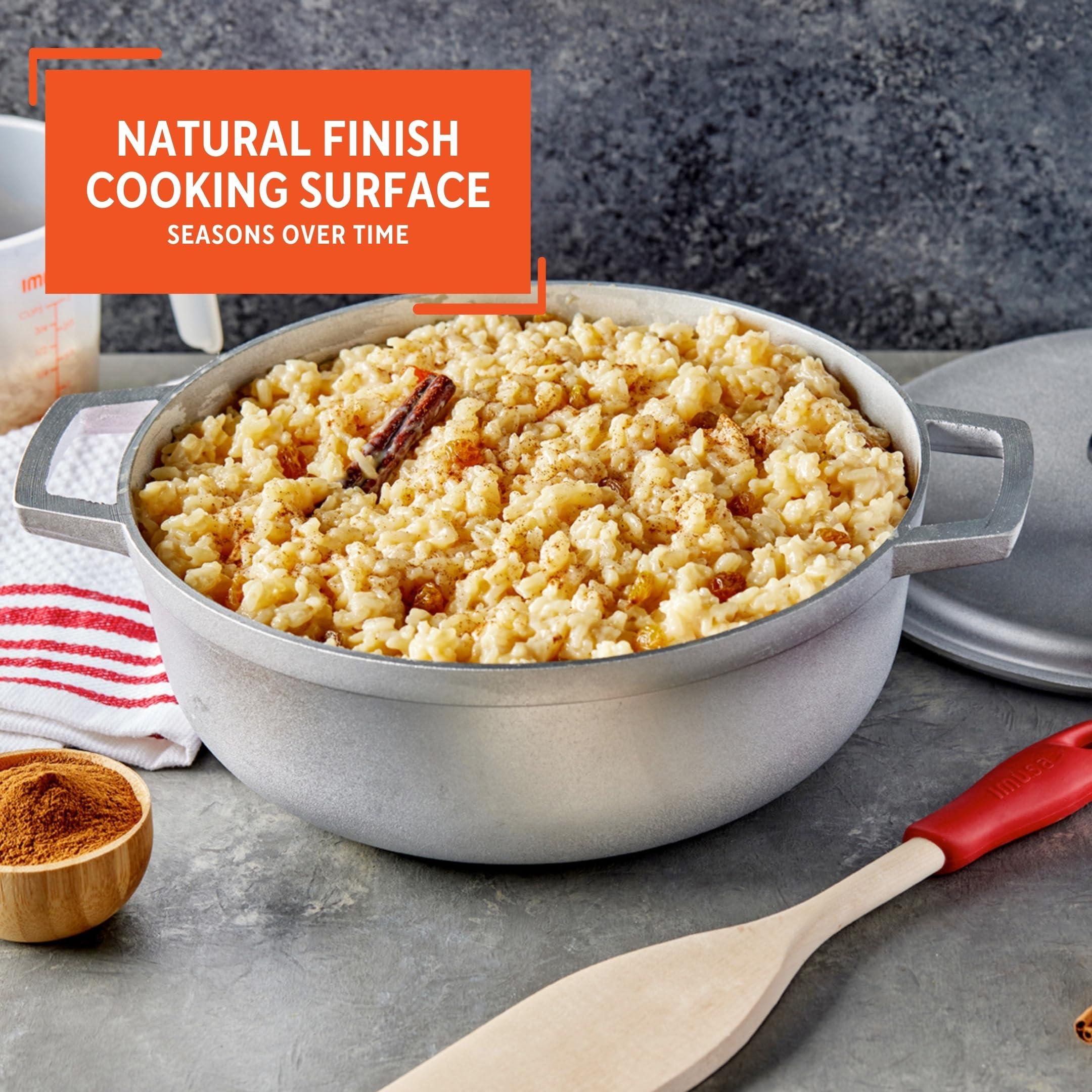 Imusa IMUSA USA Traditional Aluminum Colombian Natural Caldero Cookware, 3.7 Quart, Silver