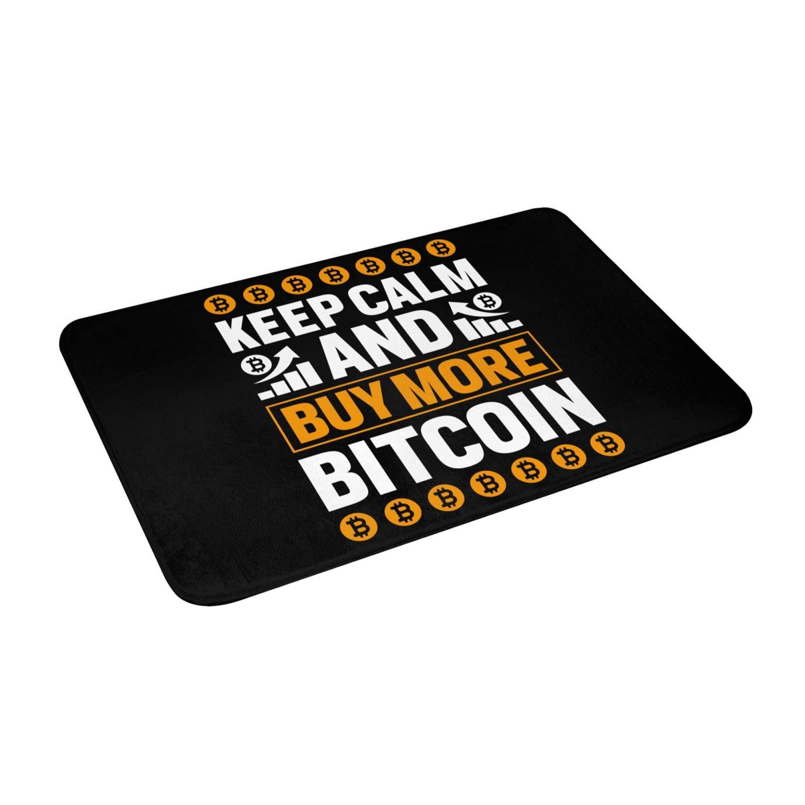 SIYTUAU SIYTUAU Keep Calm and Buy More Bitcoin Bathroom Rugs Ultra Soft Non Slip Bath Mat Living Room Kitchen Bedroom Rug 16x24 Inch Bath Rugs Door Mat