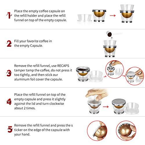 RECAPS RECAPS Refilling Filling Tool Holder Compatiblewith Nespresso Vertuo Coffee Pod for Reusable Refillable Coffee Capsule