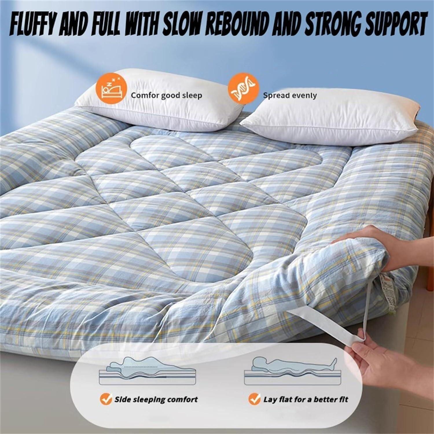 Generic Japanese Tatami Futon Mattress,Full Size Japanese Floor Mattress,Roll Up Mattress Sleeping Mat,Floor Lounger Guest Bed, Portable and Foldable Camping Mattress,Student Dormitory Mattress