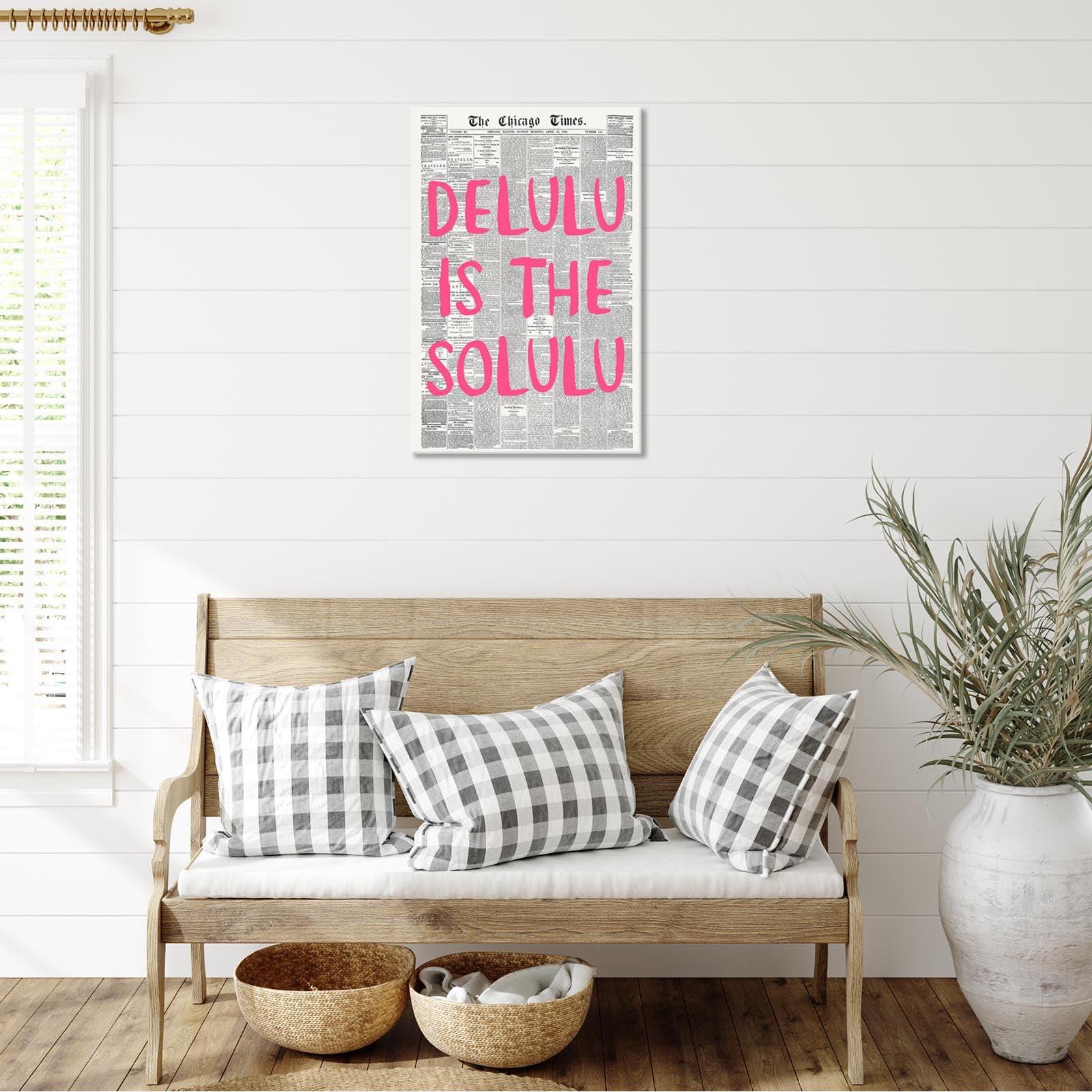 Generic Pink Font Trendy Newspaper Wall Art Retro Black And White Affirmation Quote Canvas Posters Funky Girls Preppy Room Aesthetic Prints Painting For Apartment Bedroom Decor 12x16in Framed