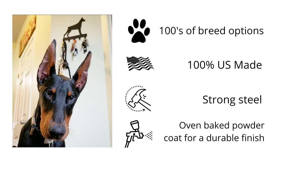 The Metal Peddler The Metal Peddler Labrador Retriever - Key Holder & Dog Leash Hanger for Wall - Large 9 inch Wide with 5 Hooks - Made in USA