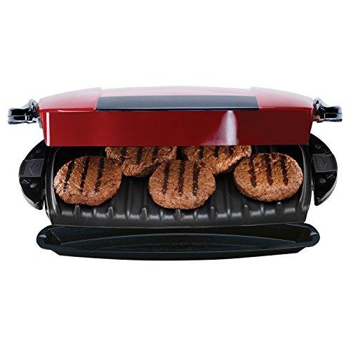 George Foreman George Foreman 5-Serving Removable Plate Electric Indoor Grill and Panini Press, Red, GRP0004R, 17.2 x 12.1 x 6.2 inches