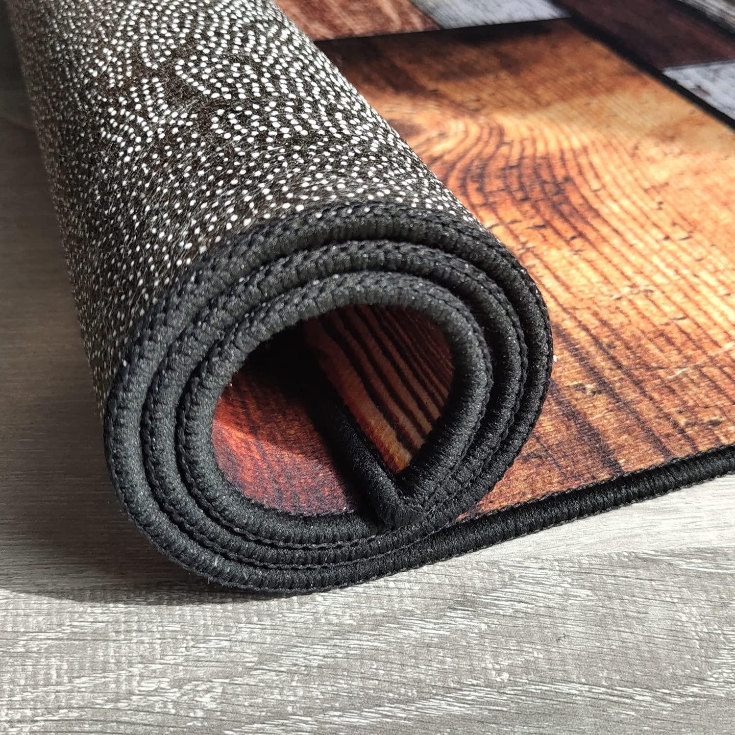 Ymural Hallway Runner Rugs Non Slip Geometric 3\'x15\' Grey Yellow Runners Carpet Mat Washable Runner Rug for Kitchen Bedroom Hallway Stair Doorway, Customizable