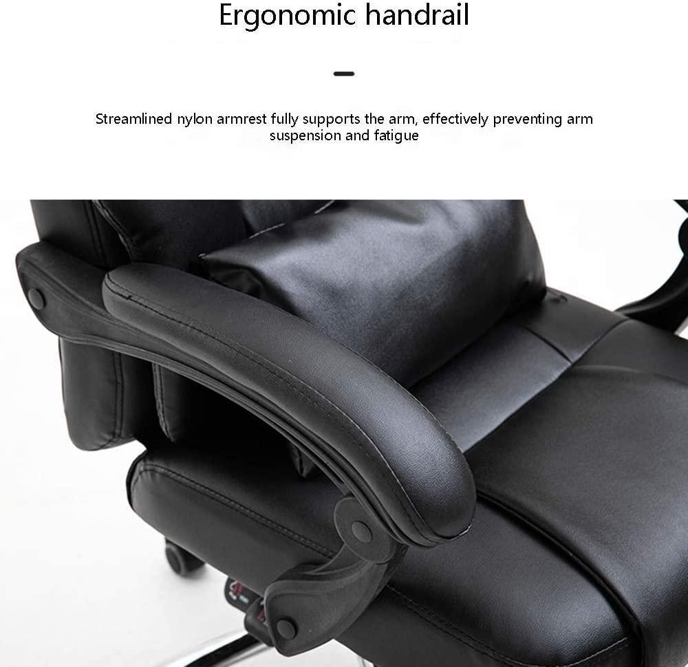 REMYS Office Chair Desk Chair Computer Chair Computer Chair Leather Desk Gaming Chair with Footrest Ergonomic Swivel Computer Desk Chair Height Adjustable Executive Office Chair Linkage Handrail with Movab