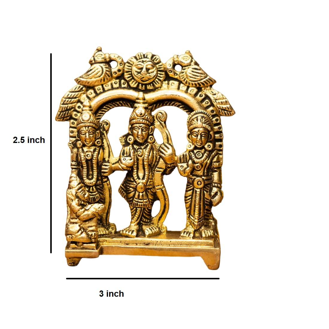 Desi Haat Desi Haat Brass Idol Ram Darbar Statue Includes Rama, Sita, Laxman, Hanuman Murti Idol Statue Figurine 2.5 inches