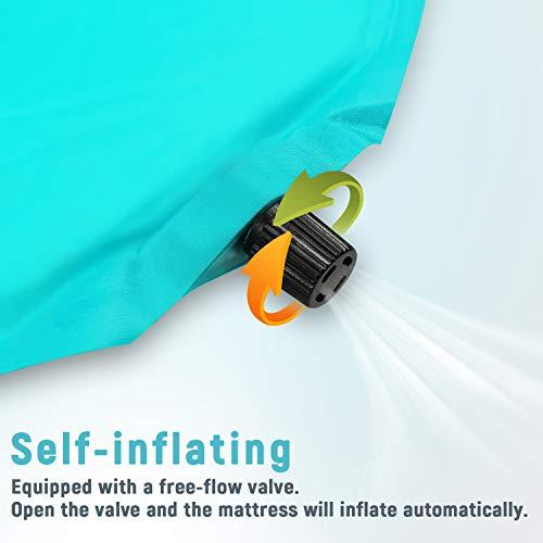 Minne Baby Minnebaby Hexagon Playpen Mat Compatible with Graco Traveler Playard & Regalo Play Yard, Self Inflating Playard Pad, Comfortable and Portable Playmat with Carrying Bag - Blue