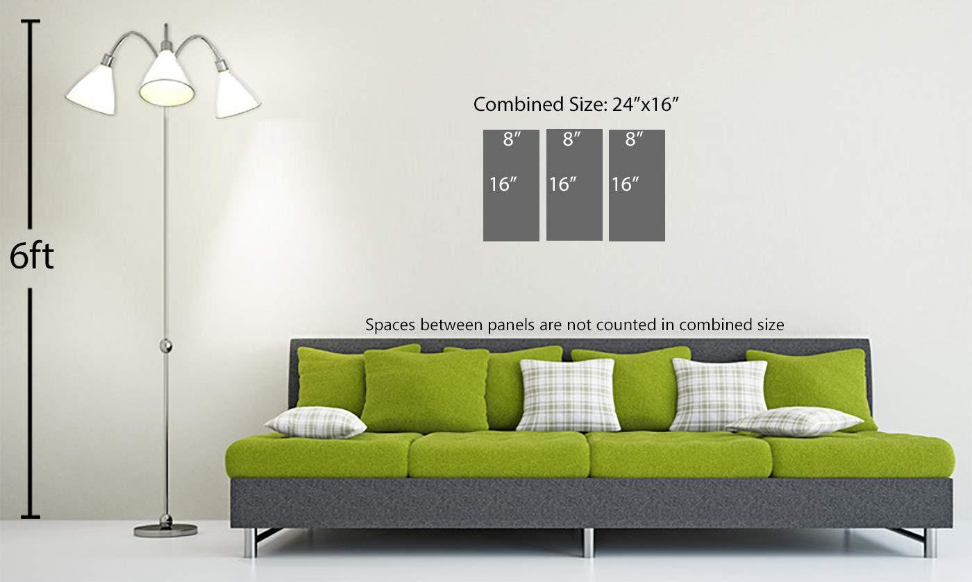 HomeLoft Basics 24 x 16 TOTAL - Detroit, Michigan, USA Skyline Canvas Print - 3 Panel Split, Triptych Wall Art