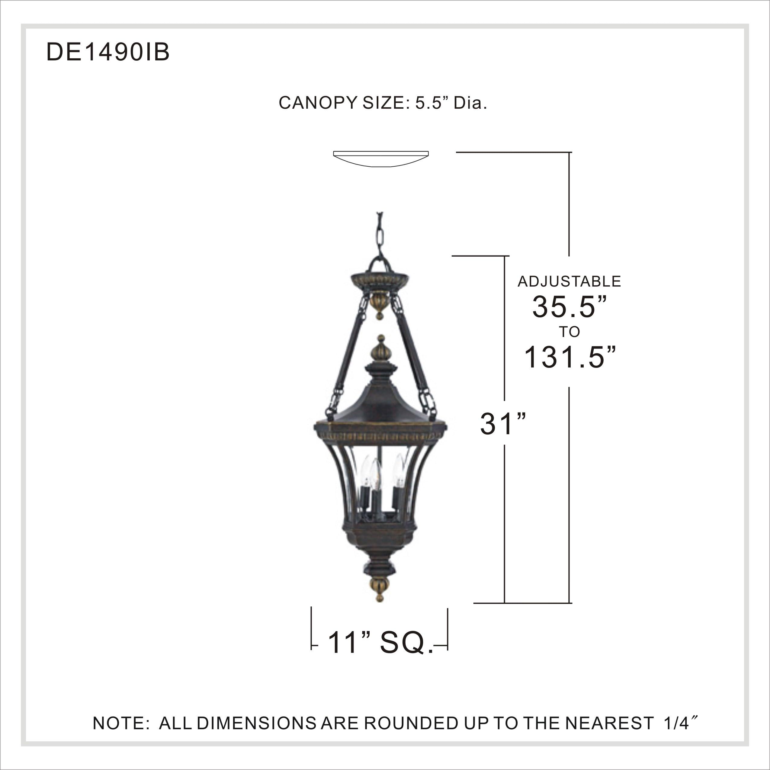 Quoizel Quoizel Devon 3-Light Imperial Bronze Outdoor Hanging Lantern