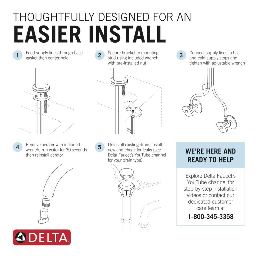 DELTA FAUCET DELTA FAUCET 567LF-SSPP Ara Bathroom Faucet, 1.2 GPM Water Flow, Stainless