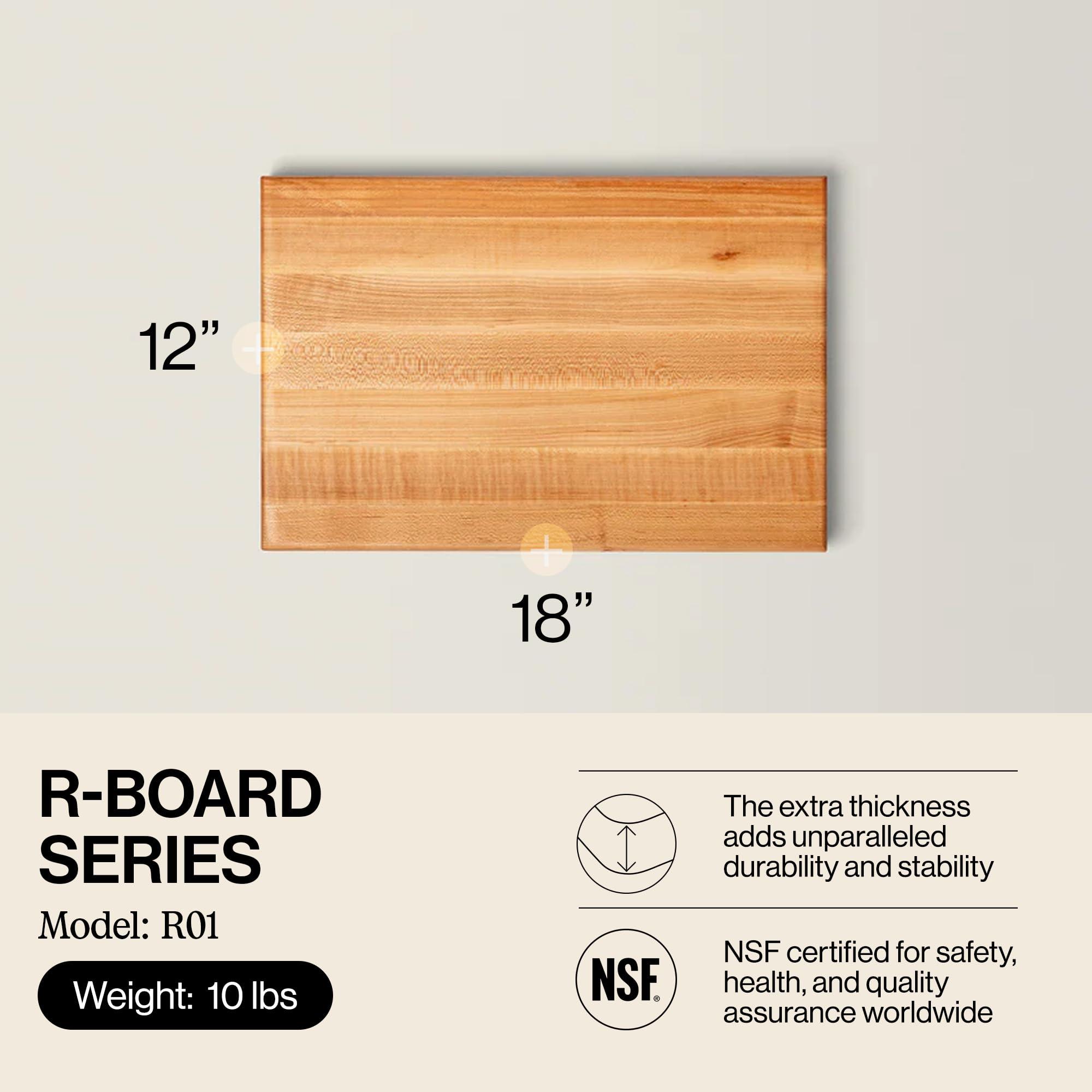 John Boos John Boos Block Large Reversible Wood Cutting Board, R-Board, 18\"x12\"x1.5\", Maple