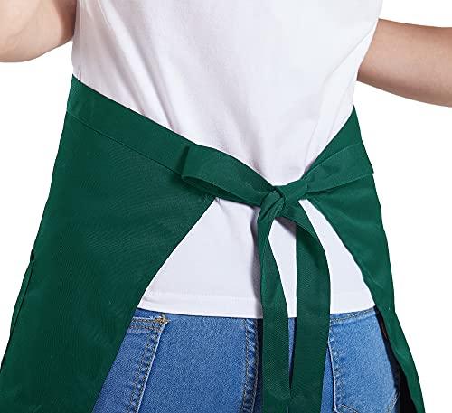 Nanxson Nanxson Women Bistro Waist Apron with 2 Pockets Half Apron for Kitchen Cooking Waiter Short Aprons AL8029 green