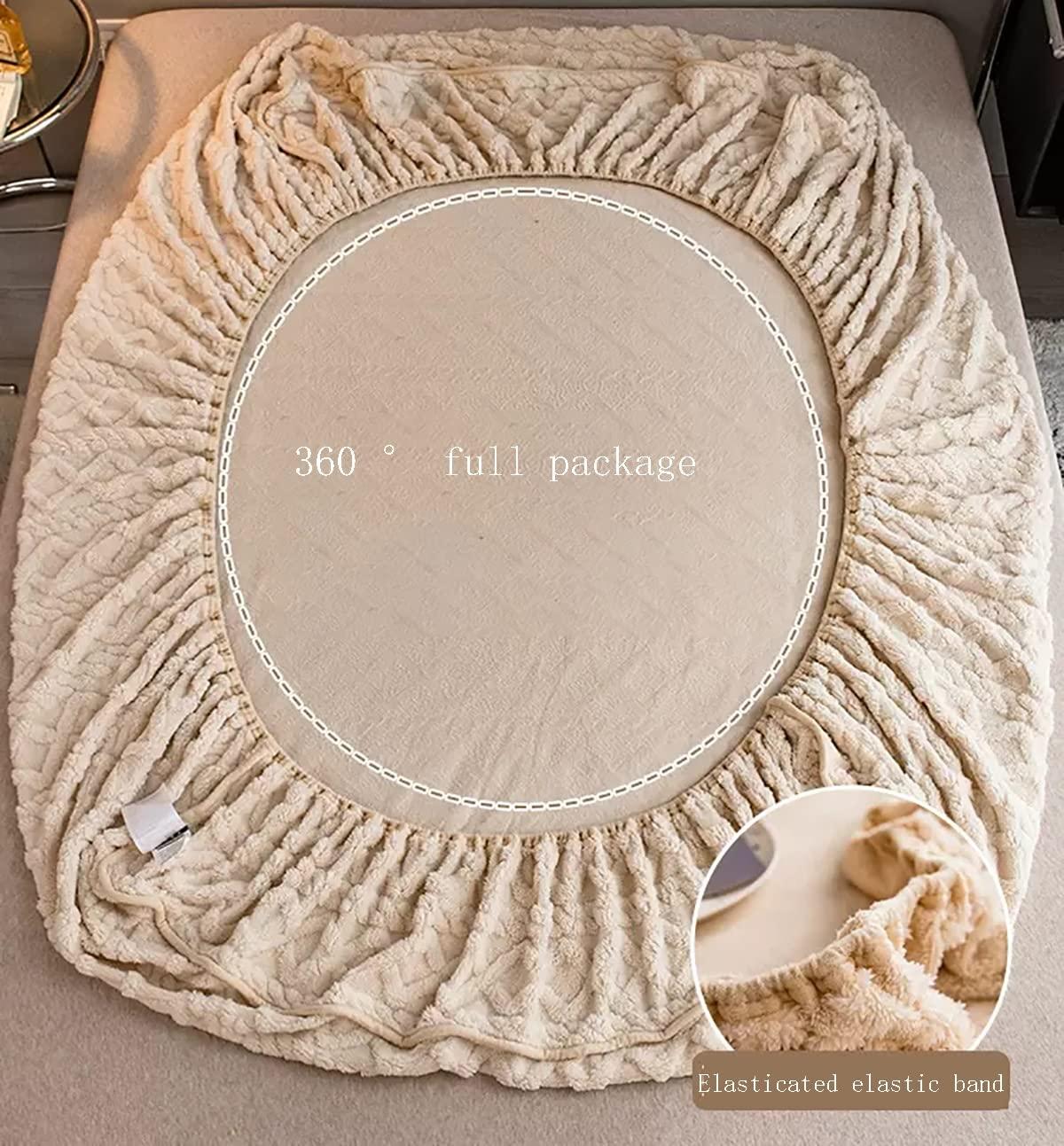 CYHCM Family Bedding King Size Fitted Sheets Bed Sheet Fitted King Deep Fitted Sheet King Size Bed Sheet Cover King Size Three Piece Set Non-Slip Washable (Color : Yellow, Size : 200x220cm)