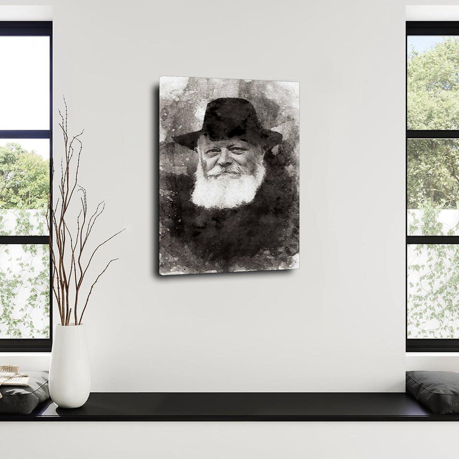FNWERT FNWERT Lubavitcher Rebbe Poster, Rebbe Portrait,Jewish Art (5) Canvas Painting Posters And Prints Wall Art for Living Room Bedroom Decor 08x12inch(20x30cm)