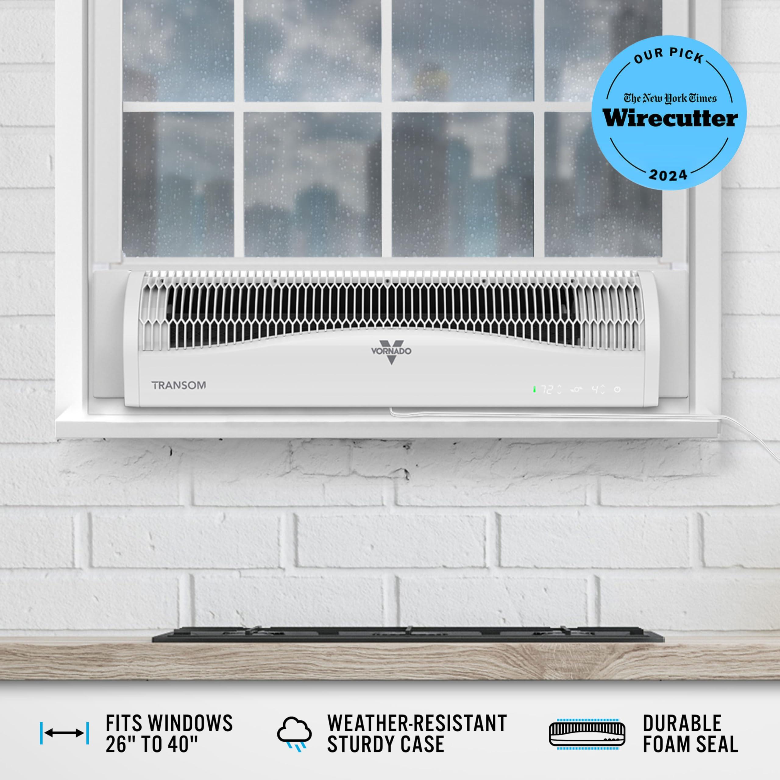 Vornado Vornado TRANSOM Window Fan with 4 Speeds, Remote Control, Reversible Exhaust Mode, Weather Resistant Case, Whole Room, Ice White