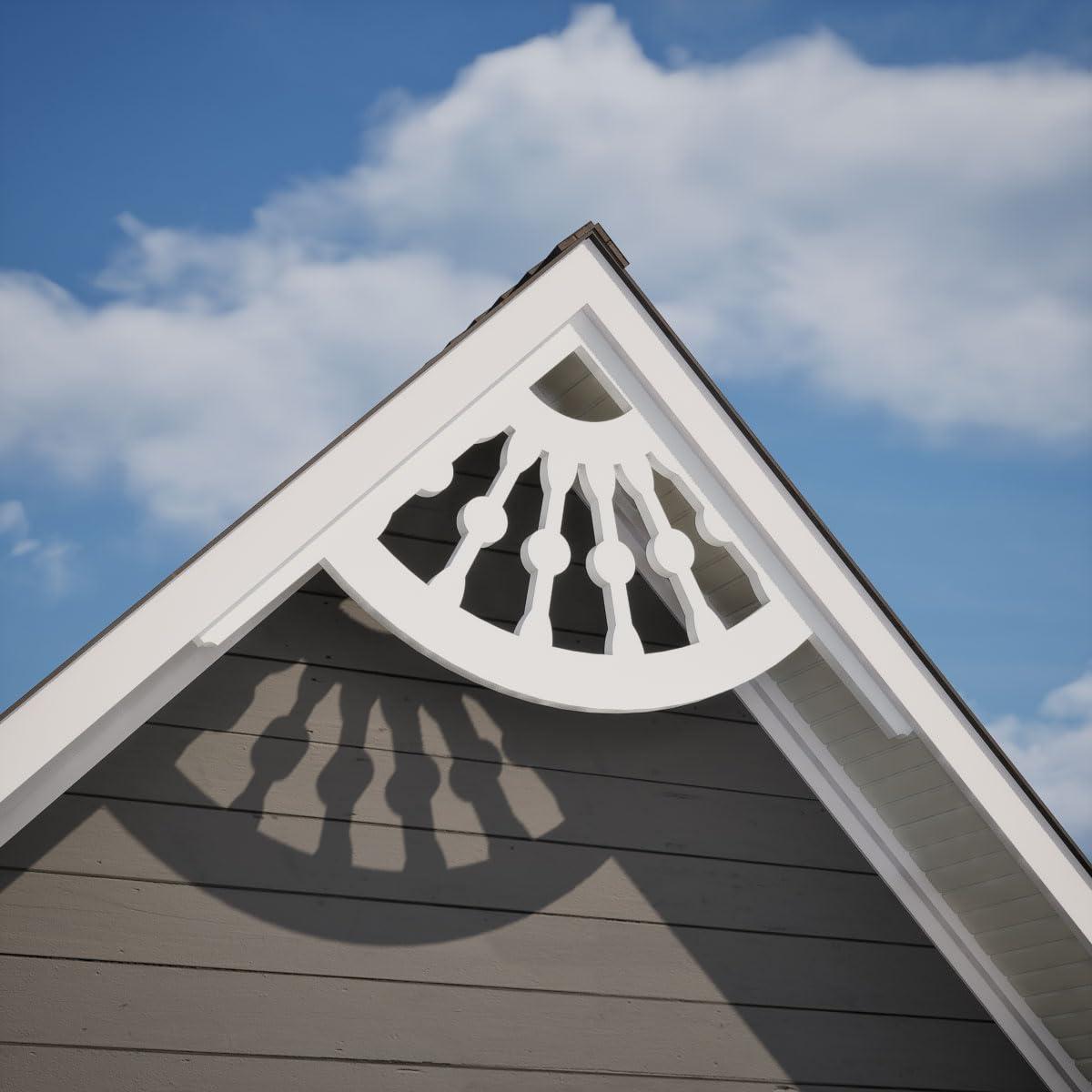 Ekena Millwork Ekena Millwork GPP036X006X100CWW Classic Wagon Wheel Architectural Grade PVC Gable Pediments, 36\"W x 6\"H x 1\"P (4/12) Pitch