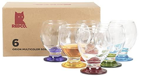 Red Co. Red Co. Orion Multicolor Footed Goblets, 8.25 Ounce - Set of 6