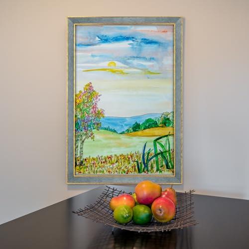 euwazram euwazram Suede 11x17 Frame - Single Frame, Christmas Elegant Gray 11 x 17 Poster Frame with Mat for 9x12, 11x17 Picture Frames for Artwork, Puzzles, Photos and Movie Posters