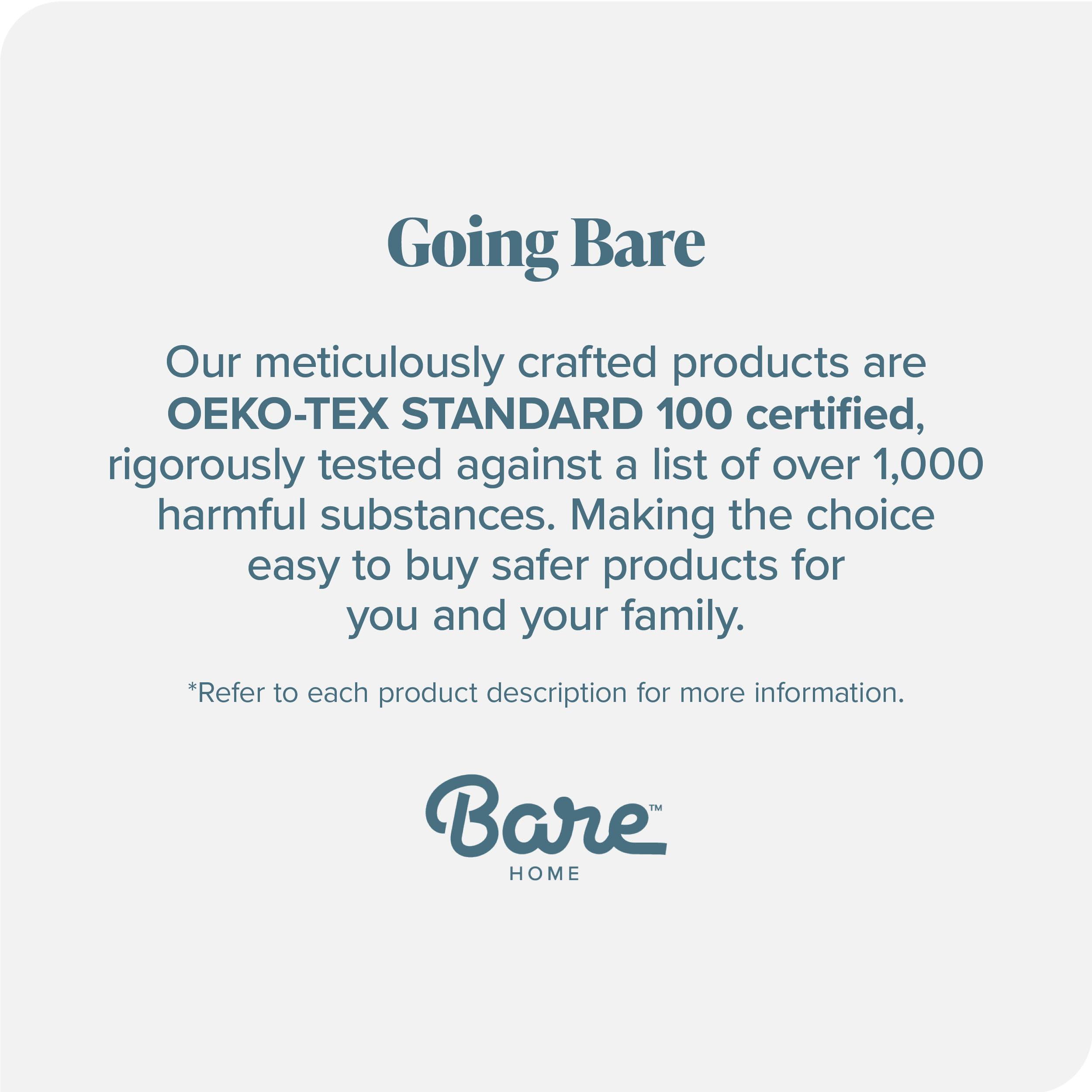 Bare Home Bare Home 100% Organic Cotton California King Sheet Set - Crisp Percale Weave - Cool, Breathable, and Hypoallergenic - Bedding Sheets & Pillowcase (California King, Light Grey)