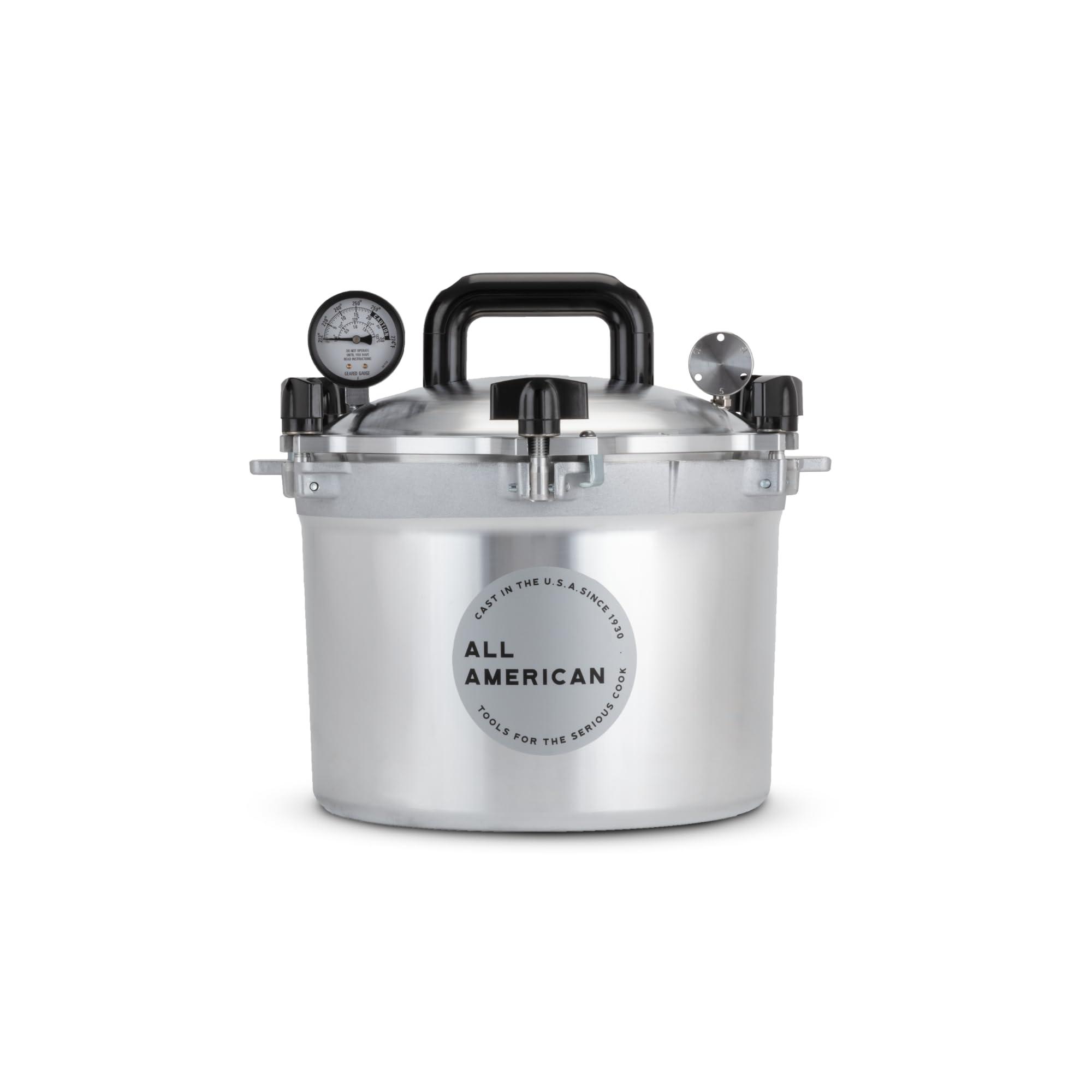 All American All American 1930 - 10.5qt Pressure Cooker/Canner (The 910) - Exclusive Metal-to-Metal Sealing System - Easy to Open & Close - Suitable for Gas, Electric, or Flat Top Stoves - Made in the USA