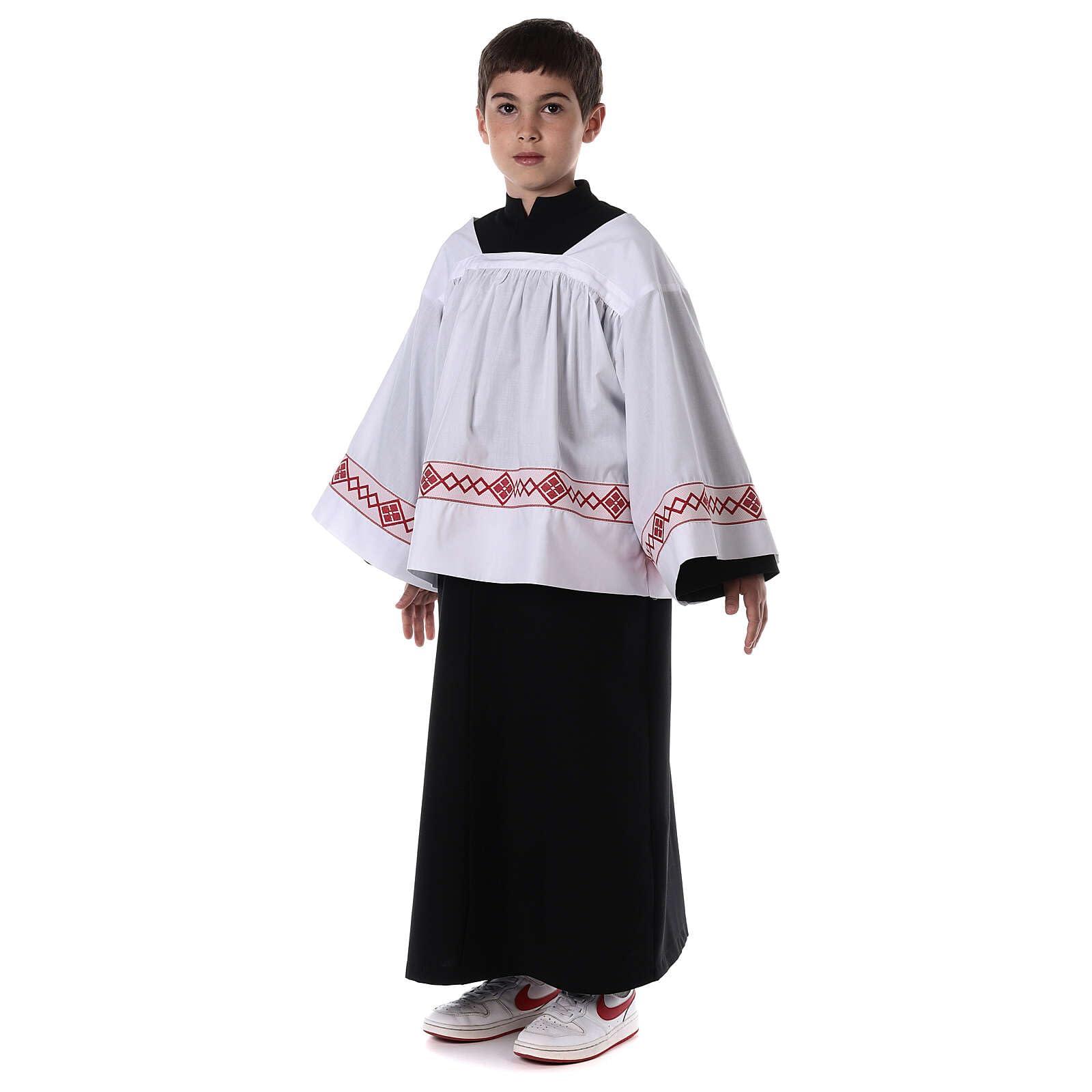 Holyart Holyart Server Surplice and Black Cassock, 120 cm (47 inc.)