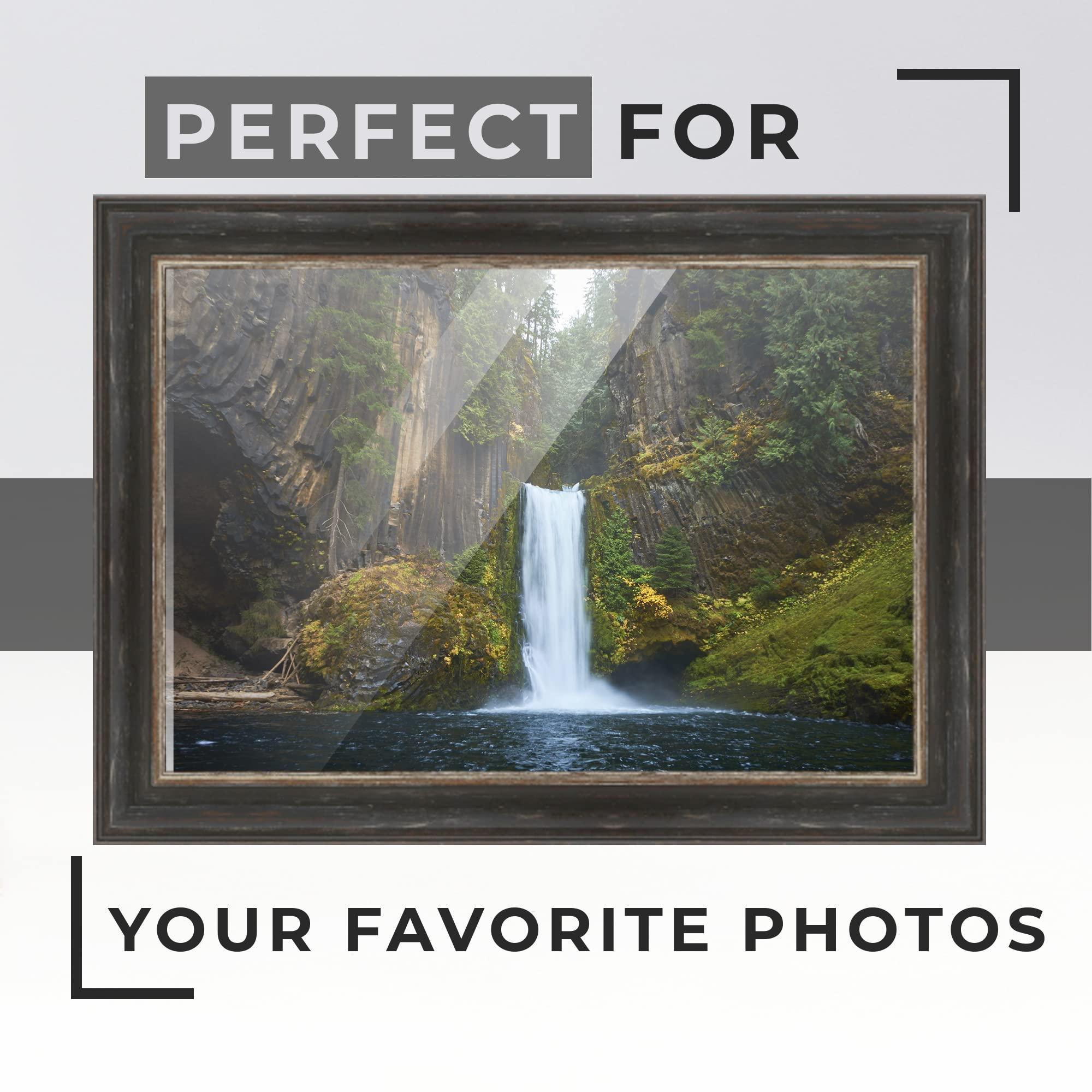 Poster Palooza Poster Palooza 36x28 Contemporary Complete Wood Picture Frame with UV Acrylic Plexiglass, Foam Board Backing & Hardware Included