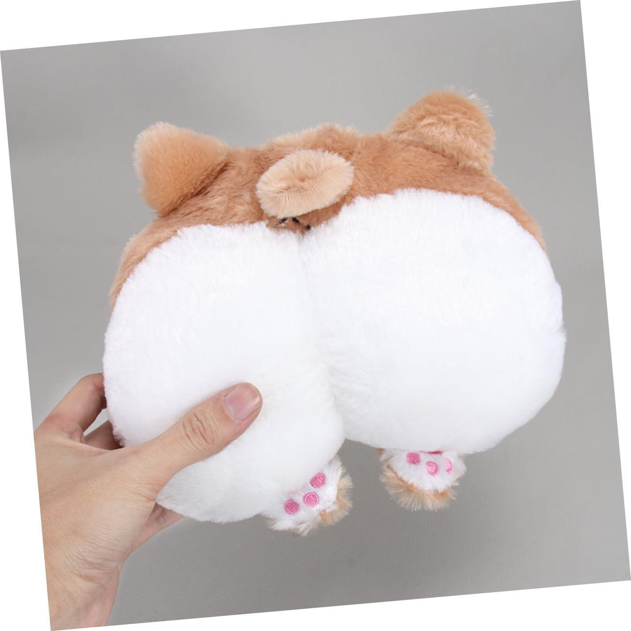 TOYANDONA TOYANDONA Car Headrest Pillow Plush Decorative Pillow Auto Seat Cushion Brown 21x22cm Comfortable Travel Pillow