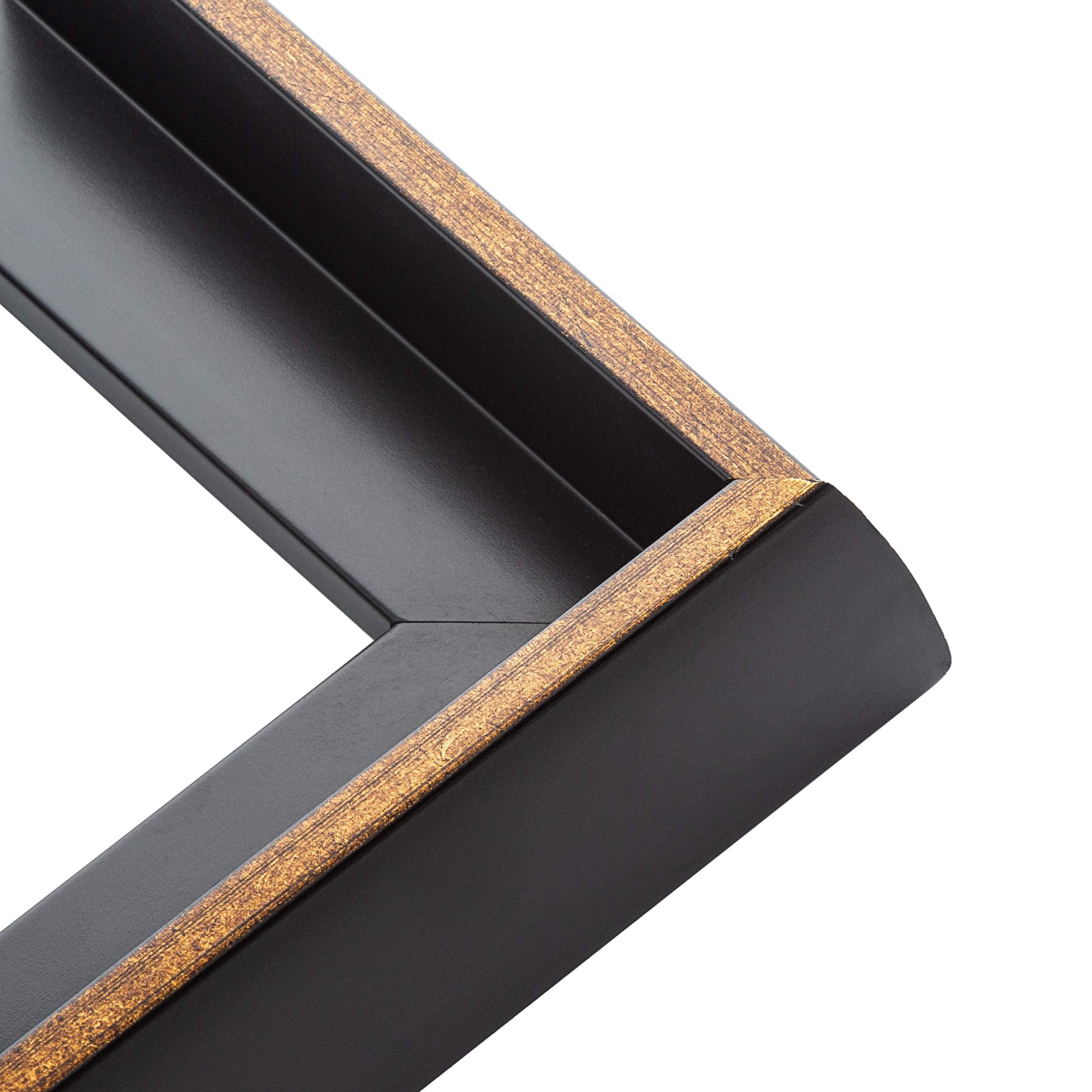 CustomPictureFrames.com 16x24 Canvas Frame Gold Solid Wood Floater Frame Width 2 Inches | Interior Frame Depth 1 3/8 Inches | Aurelio Contemporary Canvas Frame Complete with Canvas Clips & Hanging Hardware