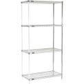 Nexel Nexel 5 Tier Chrome Wire Shelving Add-On Unit, 42"W x 24"D x 86"H