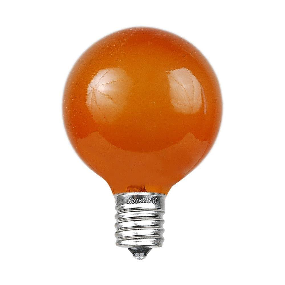 Novelty Lights Novelty Lights 25 Pack G40 Orange Outdoor Globe Bulbs, Light Bulbs Glass Incandescent Bulbs with 3000 Hour Lifespan, Globe String Lights Replacement Bulbs