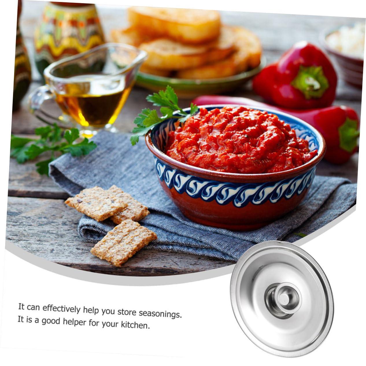 PRETYZOOM PRETYZOOM 2Pcs Metal Pot Cover for Seasoning Pot Oil Pot Lid Anti-Scalding Feature Cooking Pot Lids