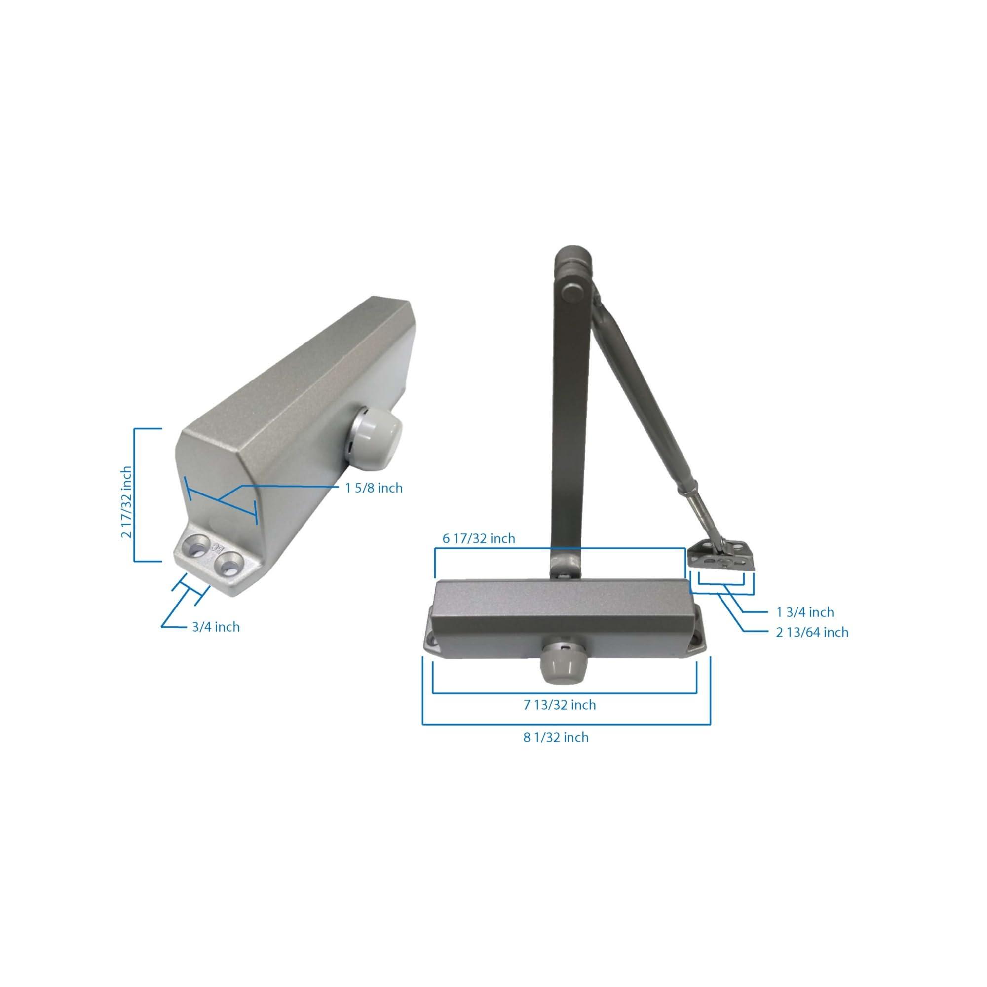 Global Door Controls Global Door Controls Commercial Door Closer in Aluminum - Size 2