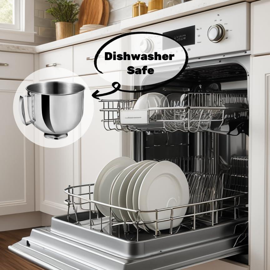 Chef\'sCorner 5.5 Quart Stainless Steel Mixer Bowl for KitchenAid Stand Mixers, Compatible with 4.5 & 5 QT KitchenAid Tilt-Head Mixers, KitchenAid Mixer Accessories, KitchenAid Replacement Bowl (5.5 QT)