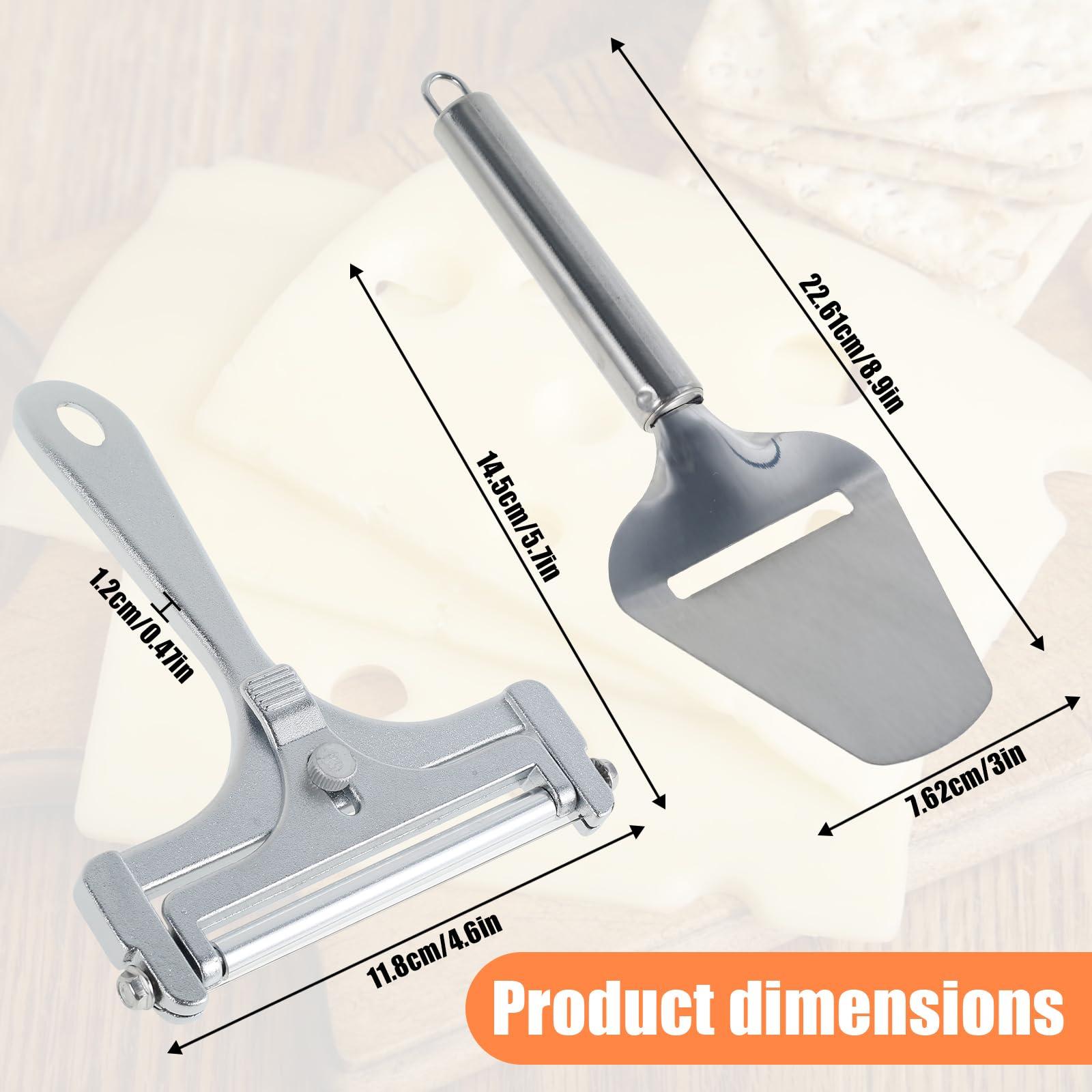 ZJRDYYK ZJRDYYK Wire Cheese Slicer Stainless Steel, Adjustable Cheese Slicer Handheld Cutter, Butter Cheese Slicer Cutter, Cheese Slicer Kit (Cheese Slicer + Cheese Shovel)