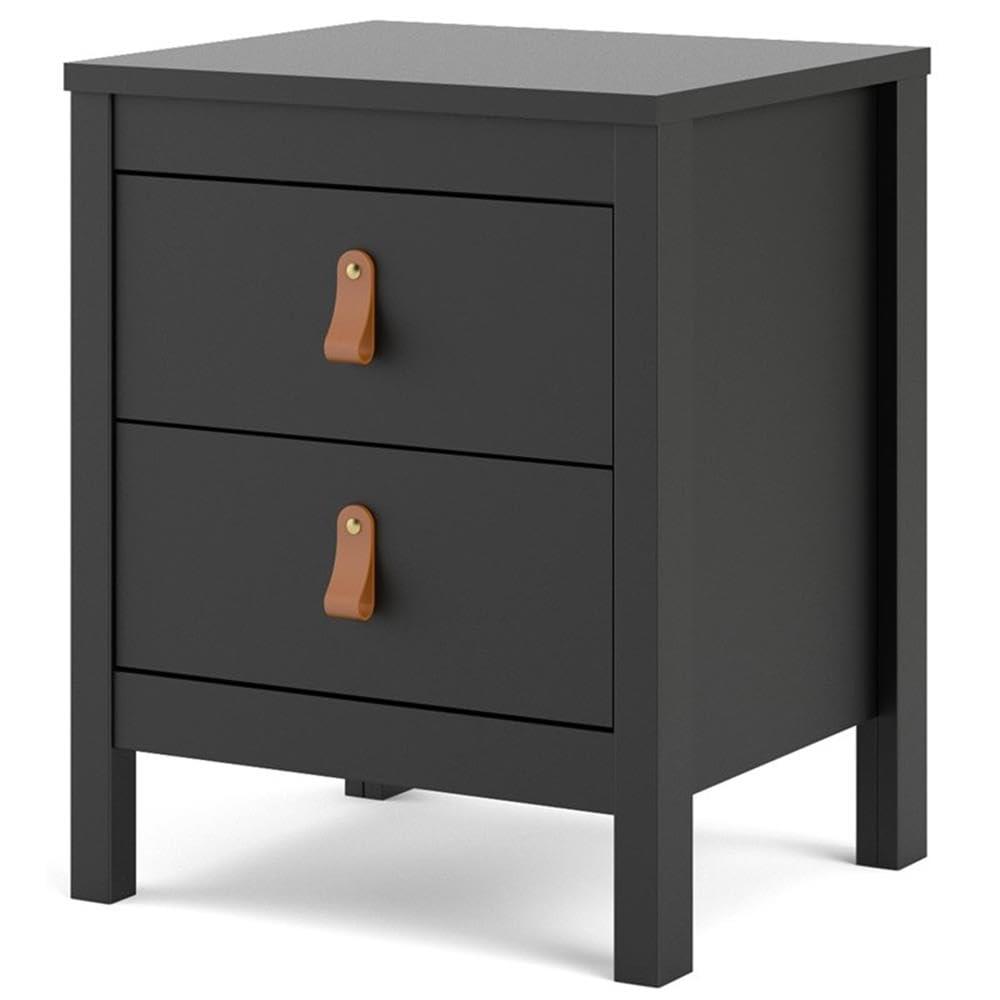 Tvilum Tvilum, Black Matte Madrid 2 Drawer Nightstand