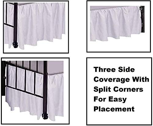 Generic Royalbeddingking Chocolate Ruffled Bed Skirt with Split Corners Twin XL Size 32 Inch Drop Length Three Sided Coverage with 850 Thread Count Egyptian Cotton Ruffled Gatherd Bed Skirt