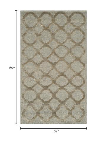 Martha Stewart MARTHA STEWART x SAFAVIEH Martha Stewart Rugs Quatrefoil Rug, Blue Maize, 3' 9" x 5' 9"
