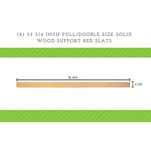 CC KITS CC KITS Set of Eight (8) 53 3/4 Inch Full/Double Size Solid Wood Support Bed SlatsUse Crib Conversion KitsPlatform Frame for MattressBunkie Board, Box Spring or Foundation Replacement Option