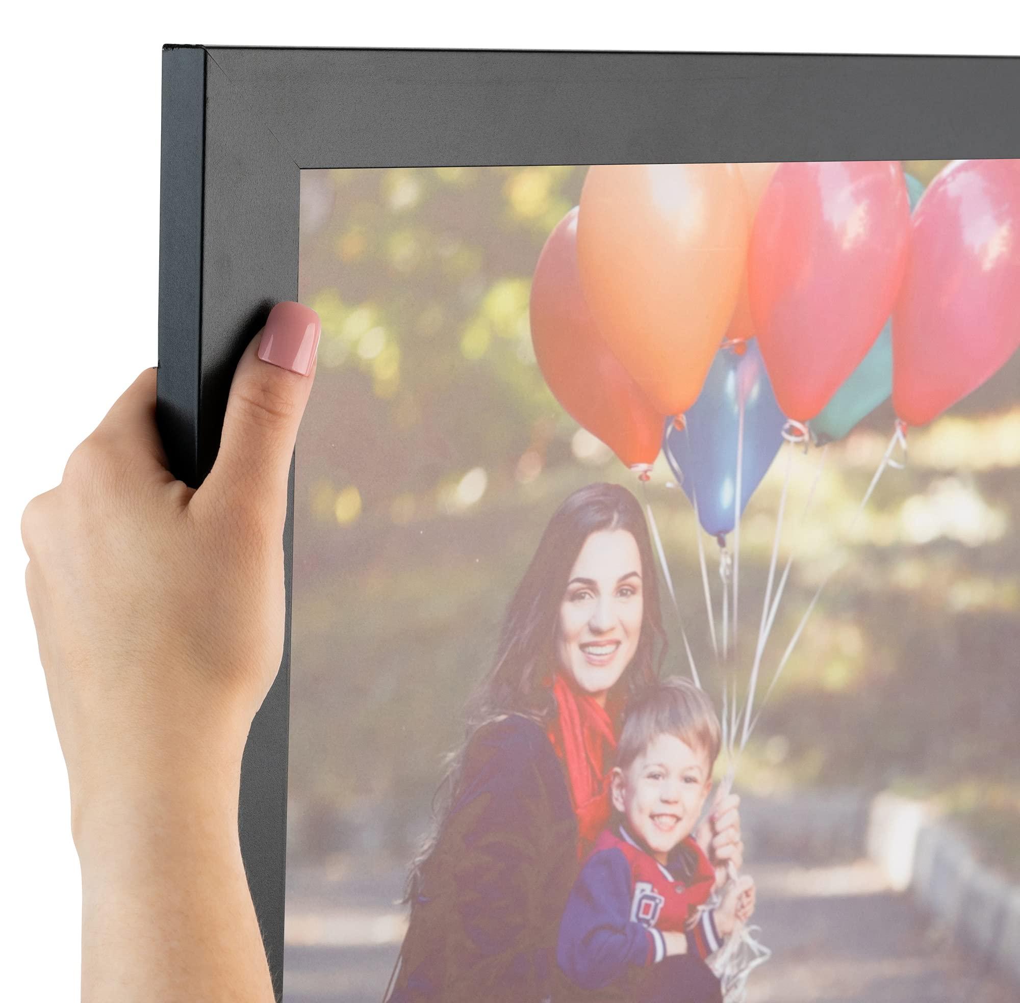 ArtToFrames ArtToFrames 22x28 Inch Black Picture Frame, 4 - Pack, This 1.25 inch Custom MDF Poster Frame is Black, Comes with Economy Acrylic (Frame_Pack_4_FRBW72079-22x28)