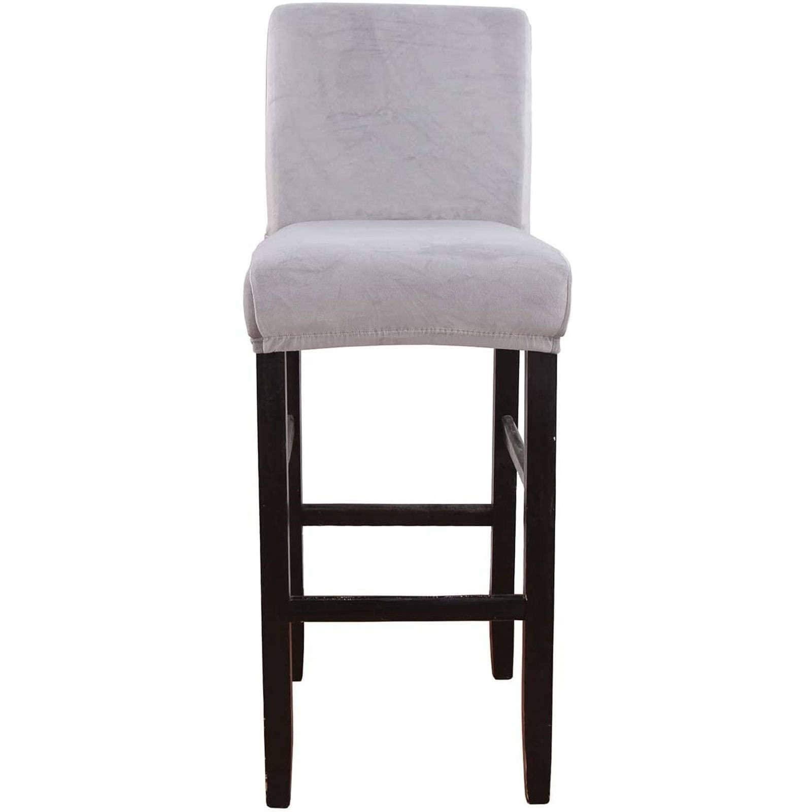 Telusu Thick Velvet Bar Stool Covers Set of 1/2/4/6/8 Stretch Counter Barstool Slipcovers Furniture Chair Seat Cover with Elastic Bottom Dining Room Chair Covers Universal Size