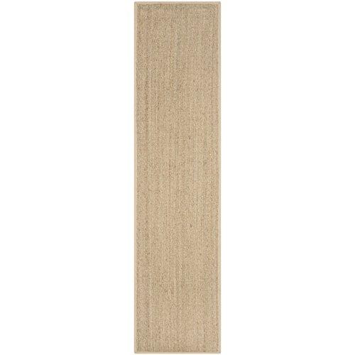 Safavieh SAFAVIEH Natural Fiber Collection Runner Rug - 2\'6\" x 8\', Natural & Beige, Border Herringbone Seagrass Design, Easy Care, Ideal for High Traffic Areas in Living Room, Bedroom (NF115A)