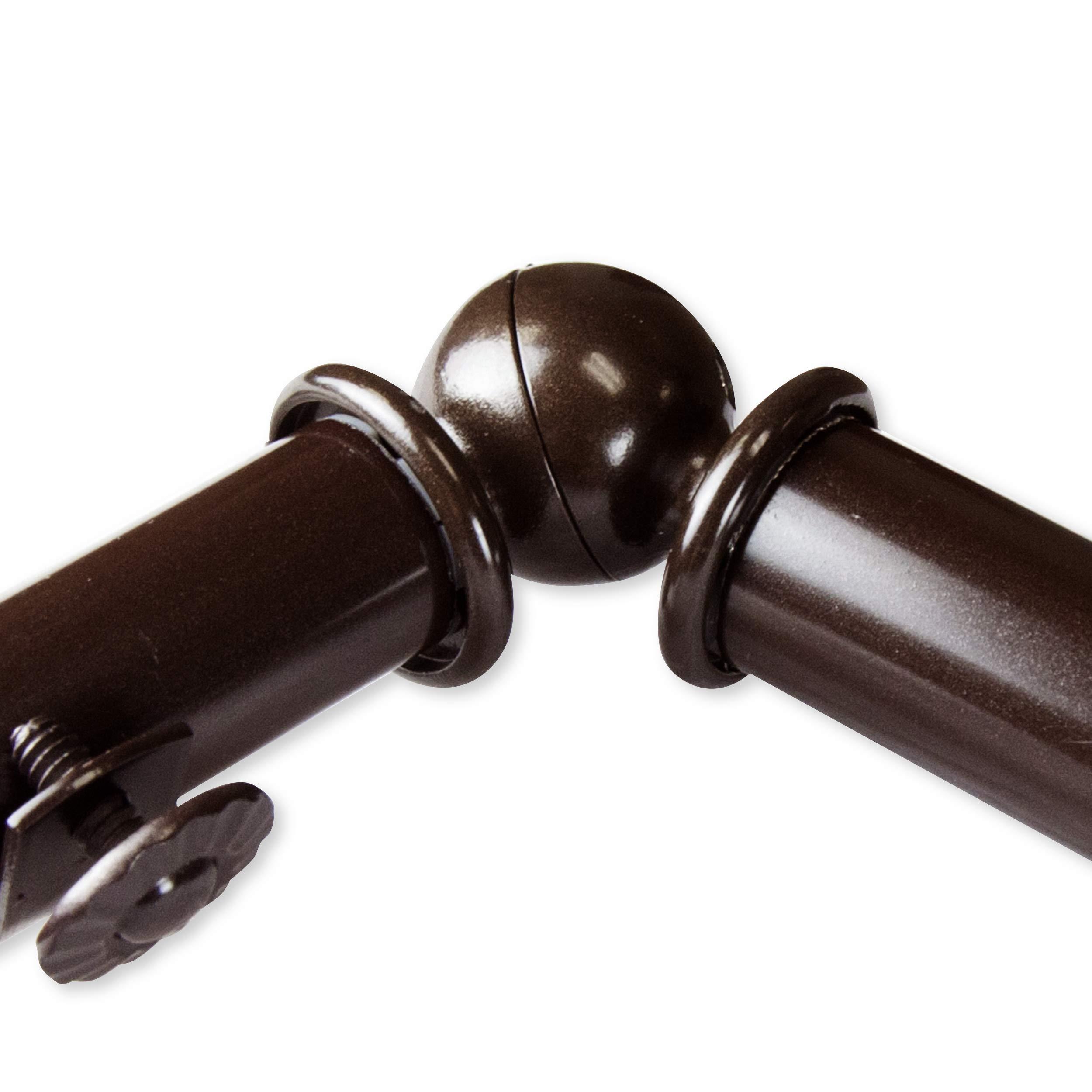 Rod Desyne Rod Desyne 13/16" Nathan 4-Sided Bay Window Curtain Rod, Cocoa