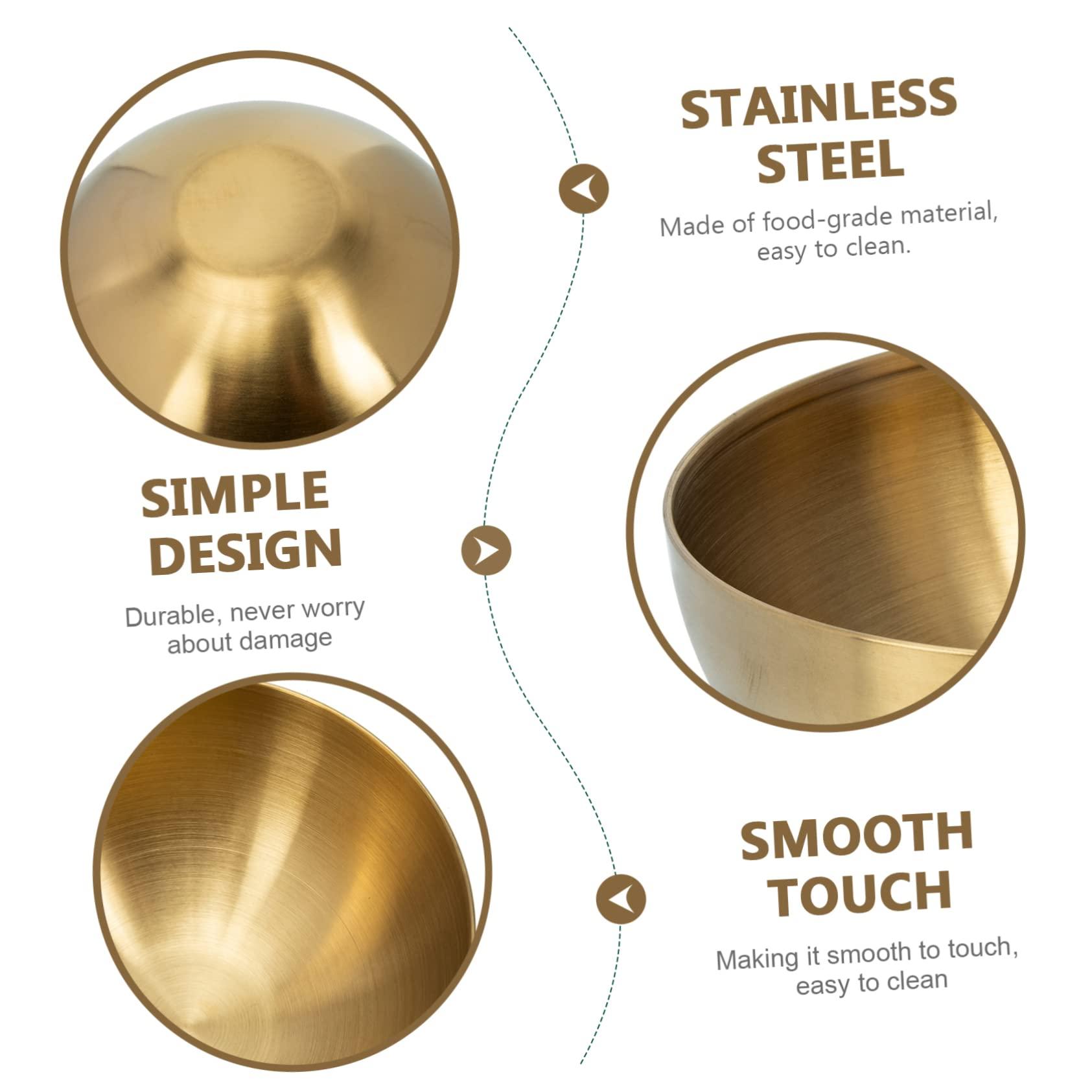 Ciieeo Ciieeo 3pcs Stainless Steel Salad Bowl Bowls Ramen Bowl Pot Salad Servers Silver Soup Bowl School Foldable Salad Bowl Bin Liners Gold Food Mixing Bowl Dryer Fruit Salad Container Golden