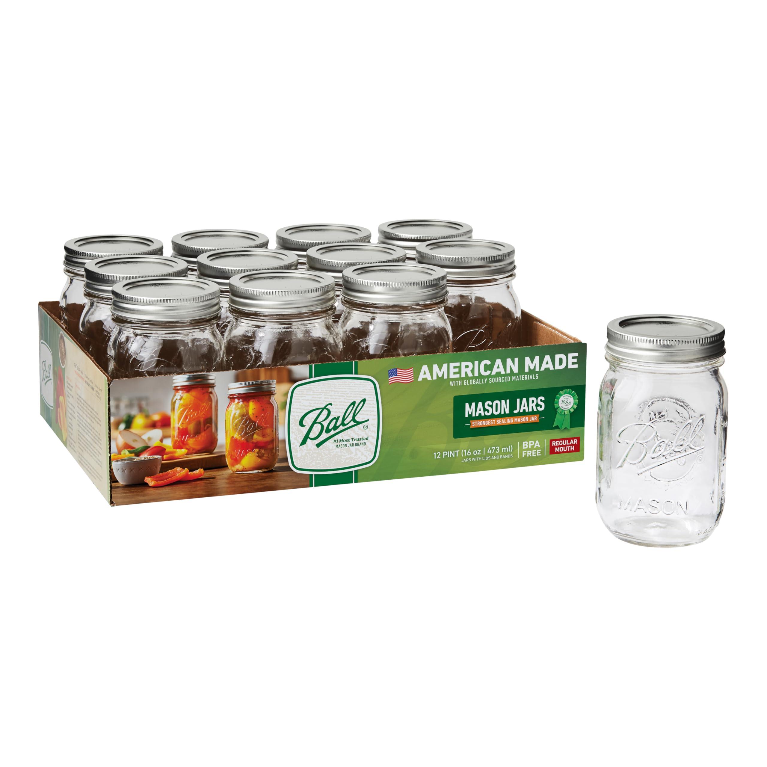 Ball Ball Pint Jar, Regular Mouth, Set of 12, (16 oz)