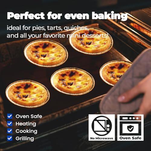 Fit Meal Prep Fit Meal Prep 100 Pack 5 Aluminum Foil Pie Pans, 5 inch Disposable Aluminum Baking Pie Pan, Deep Foil To Go Food Storage Containers Freezer Safe for Catering, Packaging