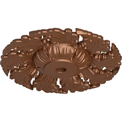Ekena Millwork Ekena Millwork CM14NEPOS Needham Ceiling Medallion, 14 5/8\"OD x 2 1/4\"P (Fits Canopies up to 4 1/4\"), Hand-Painted Polished Copper